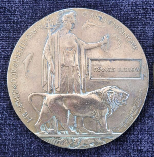 Pair Of WW1 Death Plaques to Brothers, Middlesex Regiment in Tribute & commemorative medals