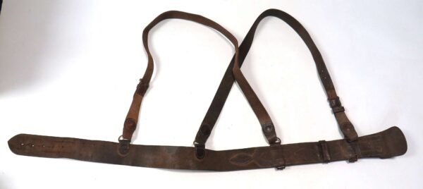 Rare WW1 Dated 1917 Officers Sam Browne Belt and Double Shoulder Strap Set in Belts
