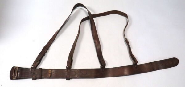 Rare WW1 Dated 1917 Officers Sam Browne Belt and Double Shoulder Strap Set in Belts