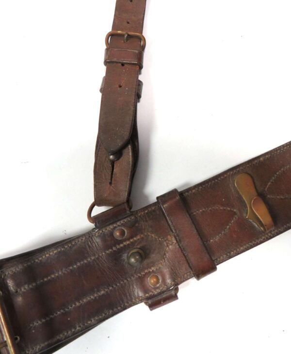 Rare WW1 Dated 1917 Officers Sam Browne Belt and Double Shoulder Strap Set in Belts
