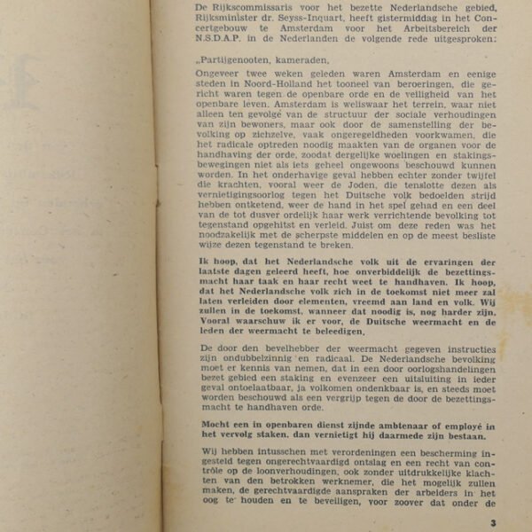 'Rede van Seyss-Inquart' Booklet