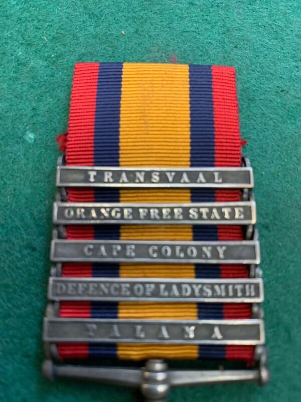 SINGLE QSA MEDAL NAMED TO 343 PTE A HEATON KINGS ROYAL RIFLE CORP. FIVE BARS in Singles