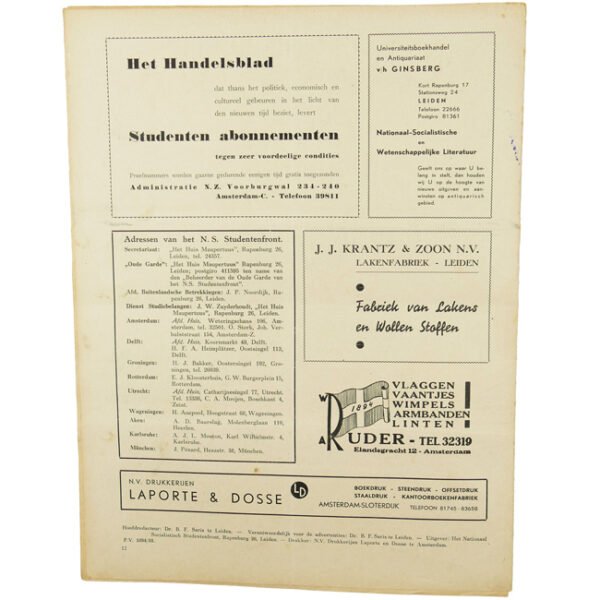 Studentenfront Newspaper October 1942
