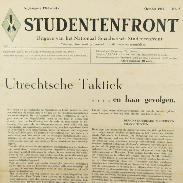 Studentenfront Newspaper October 1942