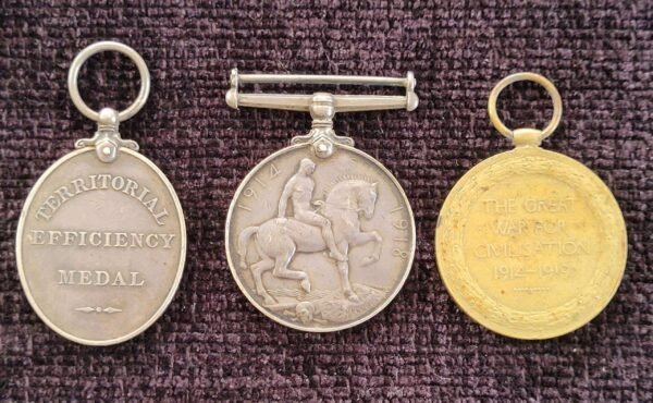 Territorial Efficiency Trio Middlesex Regiment And Queens Regiment in Groups
