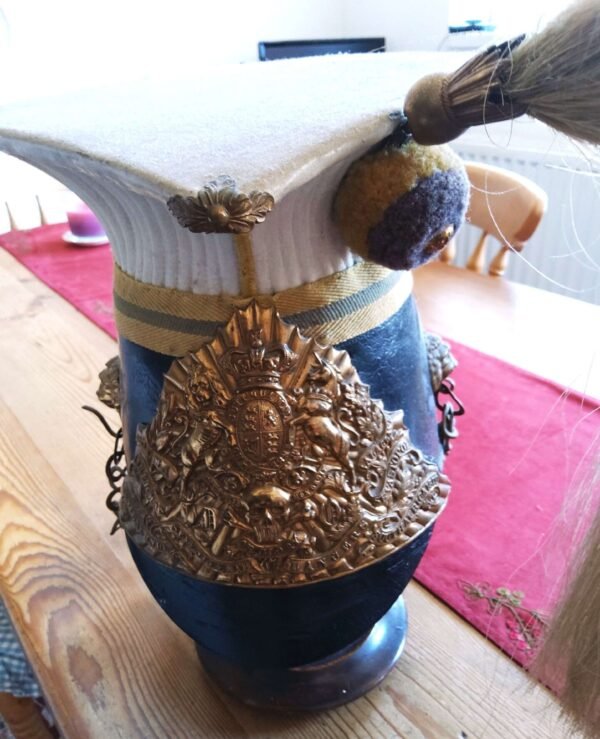Victorian 17th Lancer's Troopers Lance Cap With Queen’s Crown Helmet Plate & Plume in Helmets & caps