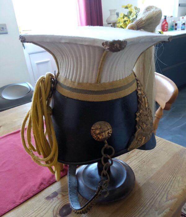 Victorian 17th Lancer's Troopers Lance Cap With Queen’s Crown Helmet Plate & Plume in Helmets & caps