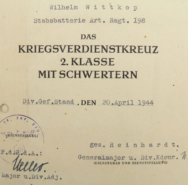 WH (Heer) Award-Document Grouping