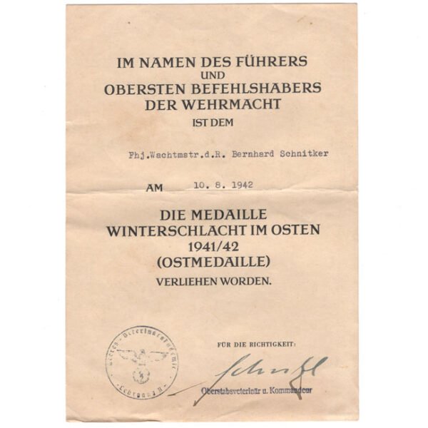 WH (Heer) Award Document Grouping