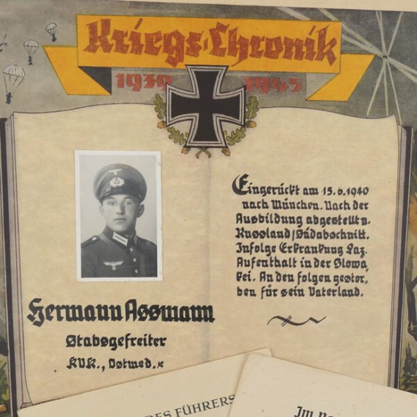 WH (Heer) Award Document Grouping 'Hermann Assmann'