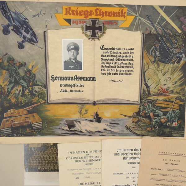 WH (Heer) Award Document Grouping 'Hermann Assmann'