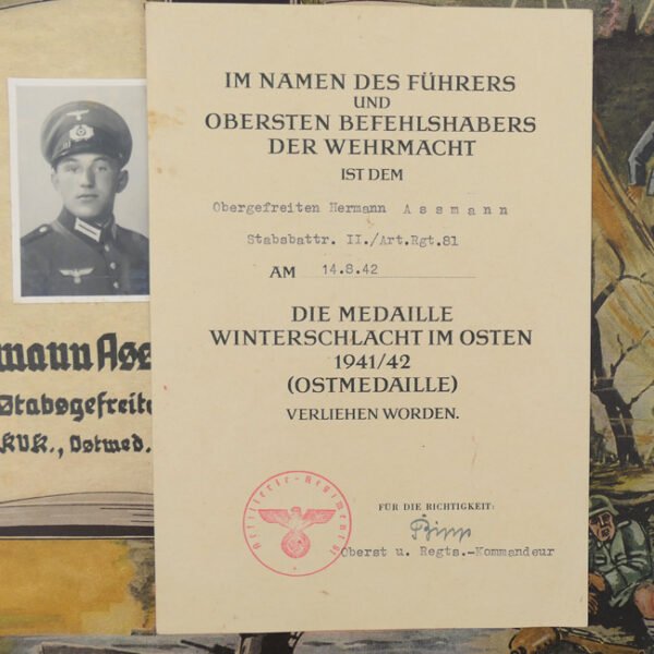 WH (Heer) Award Document Grouping 'Hermann Assmann'
