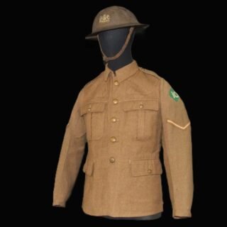 WW1 British Other Ranks Battle Insignia Tunic & Helmet Set - Manchester Regiment in General / other