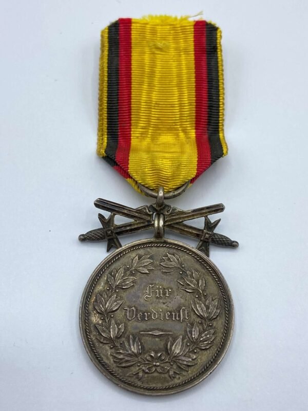 WW1 German Princely Reuss Cross of Honour Medal In Silver With Swords in General medals