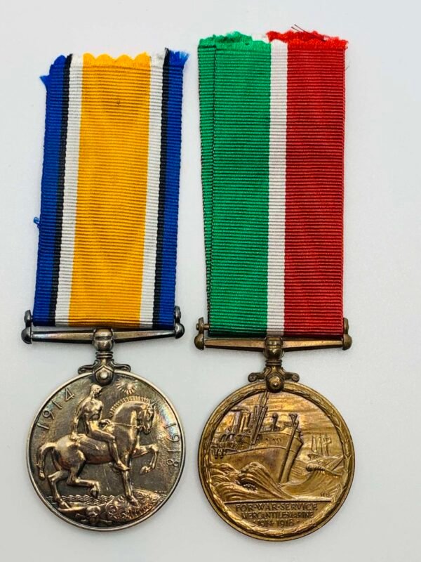 WW1 Mercantile Marine Pair. K.I.A. U55 in Casuality