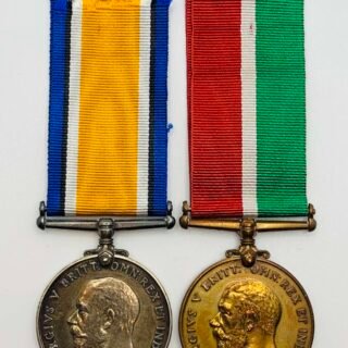 WW1 Mercantile Marine Pair. K.I.A. U55 in Casuality