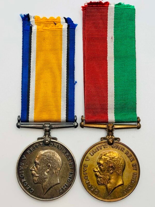WW1 Mercantile Marine Pair. K.I.A. U55 in Casuality