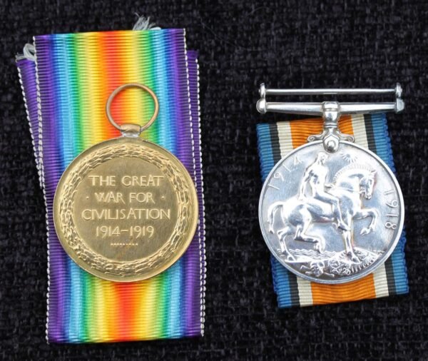 WW1 Pair and Plaque 9th London Regiment in Casuality