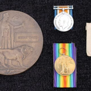 WW1 Pair and Plaque 9th London Regiment in Casuality