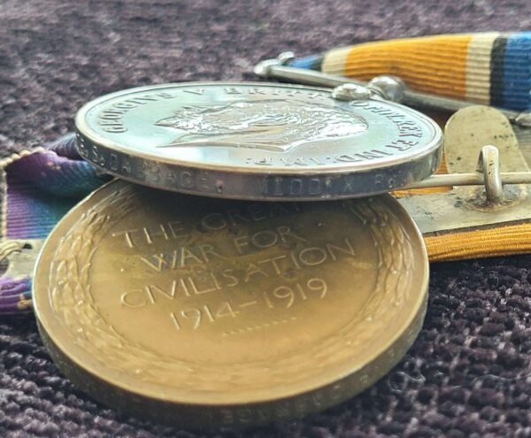 WW1 Pair Middlesex Regiment Casualty in Casuality