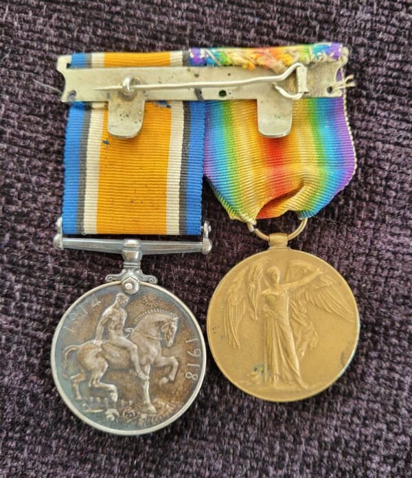 WW1 Pair Middlesex Regiment Casualty in Casuality