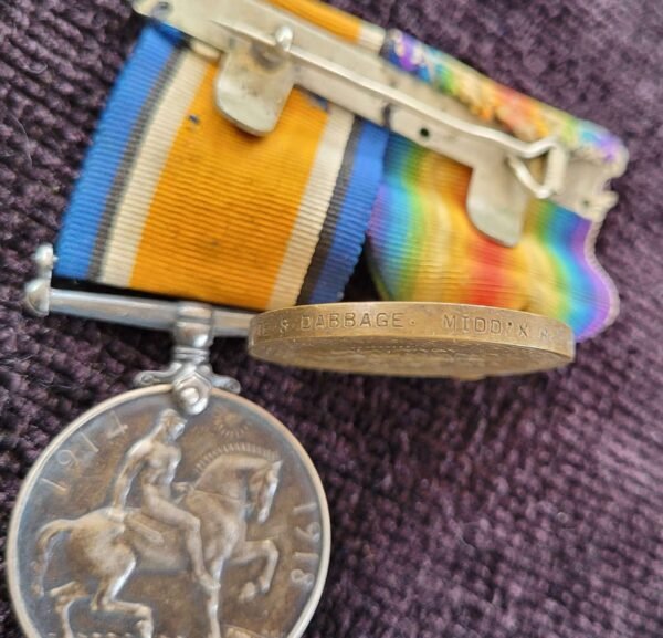 WW1 Pair Middlesex Regiment Casualty in Casuality