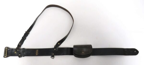 WW1 / WW2 Rifles Officers Sam Browne Belt , Single Shoulder Strap & Ammunition Pouch Set in Belts