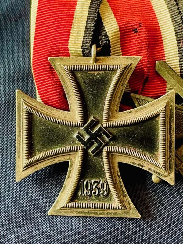 WW2 GERMAN THIRD REICH MEDAL SET IRON CROSS 2nd CLASS AND WAR MERIT CROSS WITH SWORDS WITH in Gallantry & honours