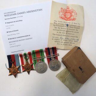 WW2 Irish Guards Casualty Medal Group . Interesting History in Casuality