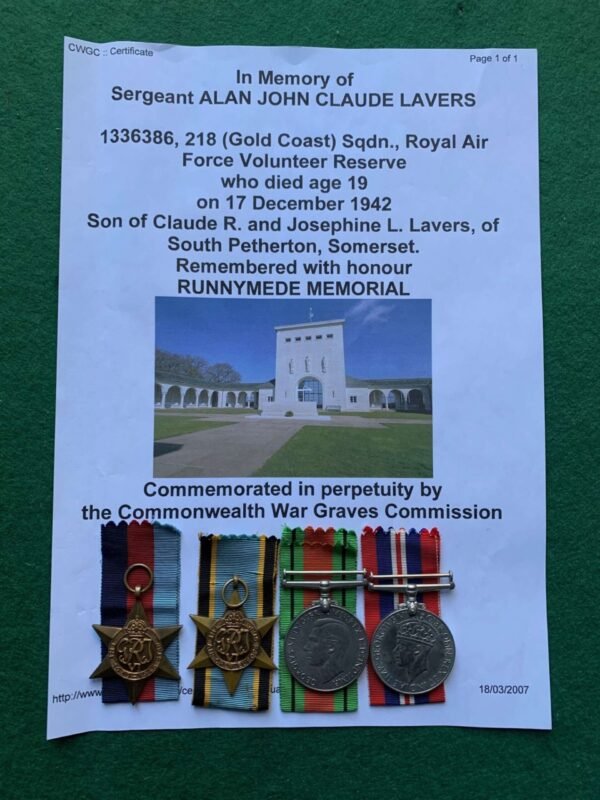WW2 RAF AIR GUNNER CASUALTY AIR CREW EUROPE MEDAL GROUP in General medals