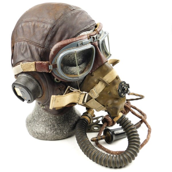 WW2 RAF C Type Flying Helmet, Goggles and Oxygen Mask
