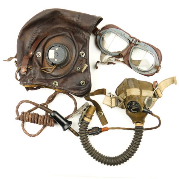 WW2 RAF C Type Flying Helmet, Goggles and Oxygen Mask