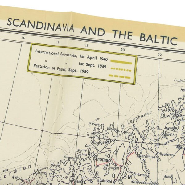 WW2 RAF Escape Map Scandinavia and The Baltic