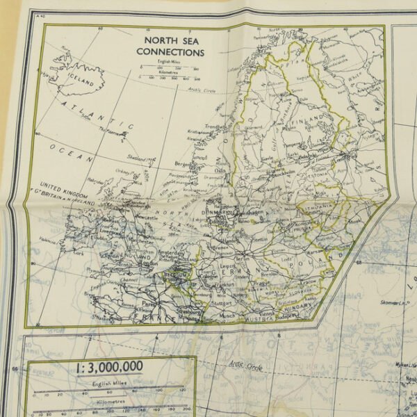 WW2 RAF Escape Map Scandinavia and The Baltic
