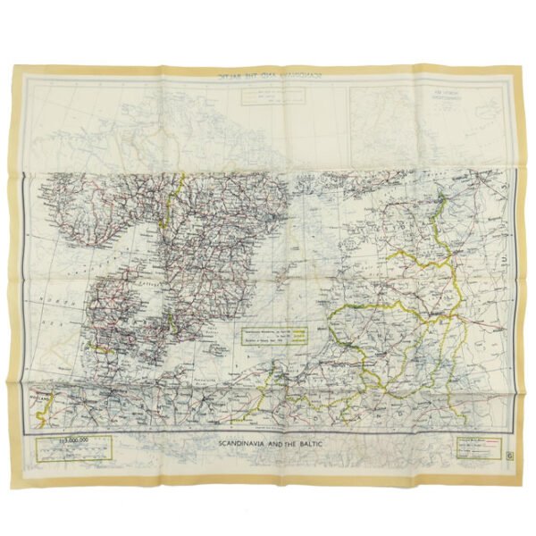 WW2 RAF Escape Map Scandinavia and The Baltic