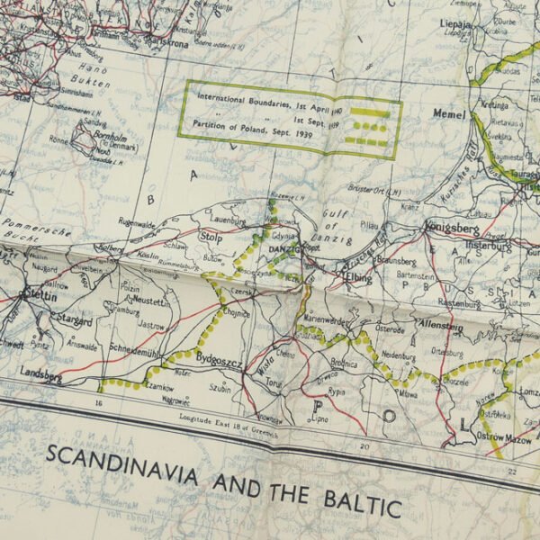 WW2 RAF Escape Map Scandinavia and The Baltic