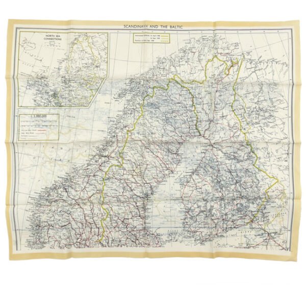 WW2 RAF Escape Map Scandinavia and The Baltic