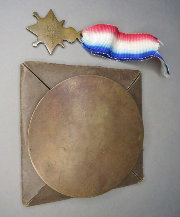 WWI British Death Plaque & 1914-15 Star to TIBBENHAM, Suffolk Reg. in Casuality
