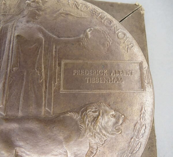 WWI British Death Plaque & 1914-15 Star to TIBBENHAM, Suffolk Reg. in Casuality