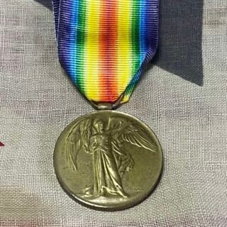 WWI Victory Medal. Bullas. Lincolnshire Regiment. GSW chest and Shrapnel wounds. Sheffield in Singles
