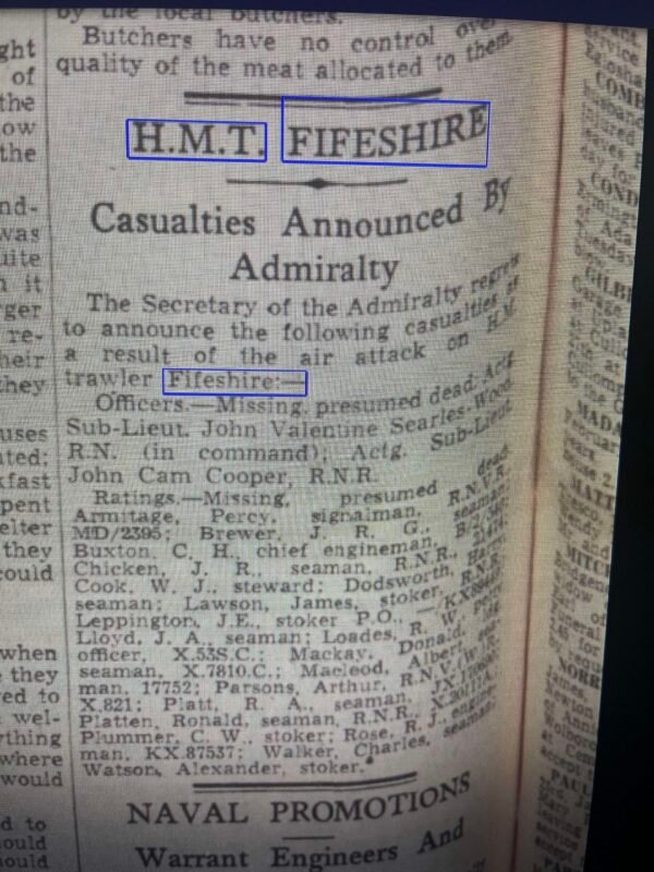 WWII Casualty group. Commanding Officer HMT Fifeshire. 1940. Bridgewater, Devon. in Groups