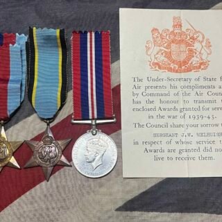 WWII group of 3. Aircrew Europe Star. John William Melhuish. KIA 1942. RAF in Groups
