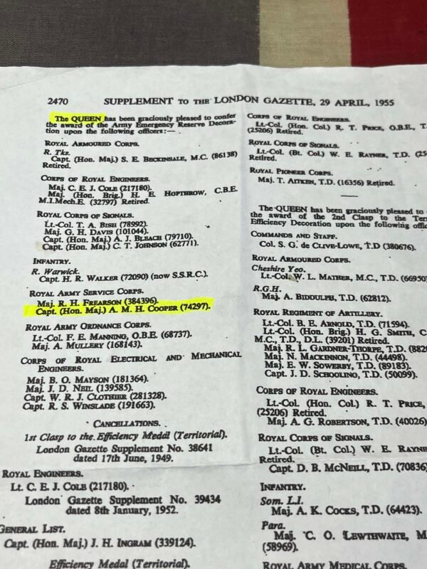 WWII grouping to Dunkirk evacuee Captain Cooper Royal Army Service Corps. in Groups