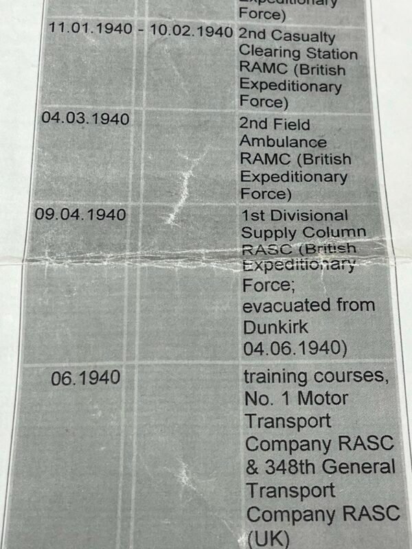 WWII grouping to Dunkirk evacuee Captain Cooper Royal Army Service Corps. in Groups